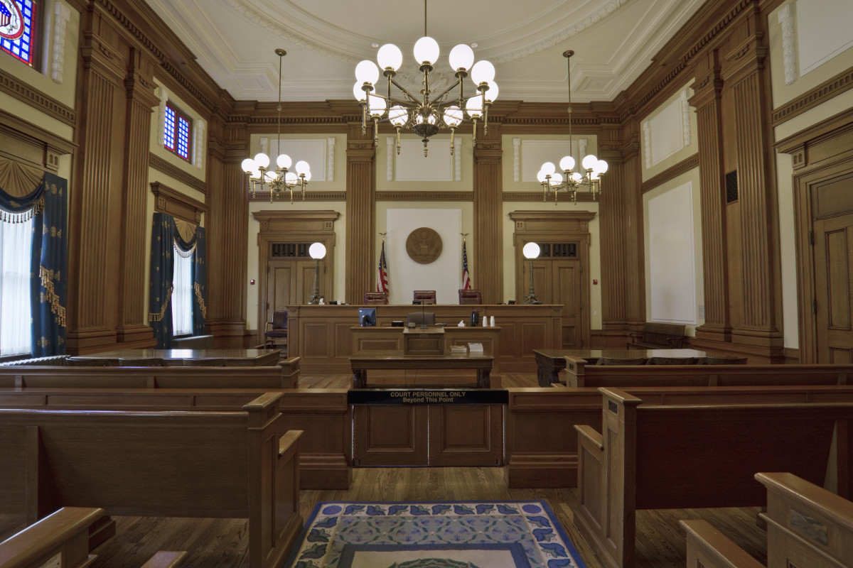 Courtroom inside the Ninth Circuit Pasadena Courthouse